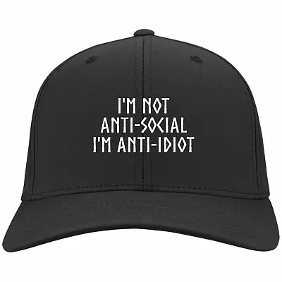I'm Not Anti-Social I'm Anti-Iap, Black, Twill Cap
