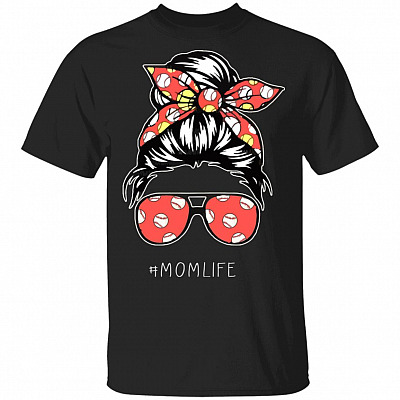 Mom Life Baseball T-Shirt - Mom Life Shirt, Black, Unisex T-Shirt