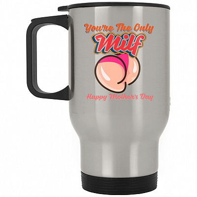 14 oz. Silver Travel Mug