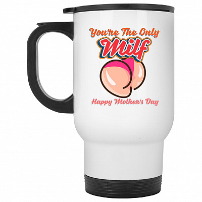14 oz. White Travel Mug