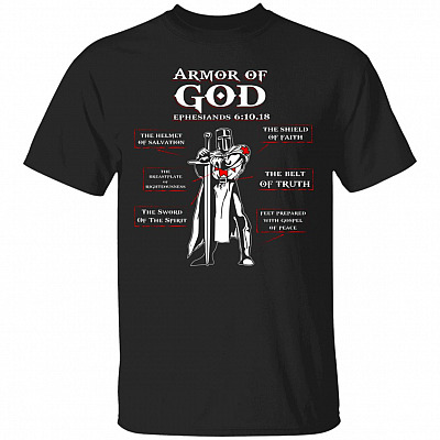 Armor Of God Knight Templar T-Shirt, Black, Unisex T-Shirt