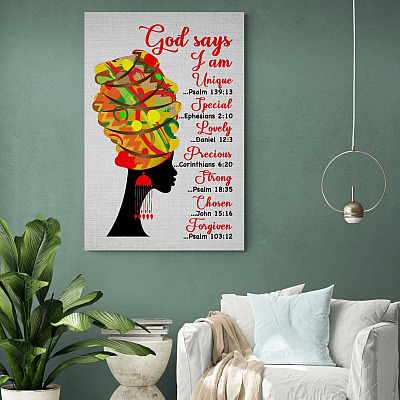 Alternative view of God Say I am Unique Special Lovely Christian Framed Canvas Prints - Unframed Poster - Home Decor Wall Art