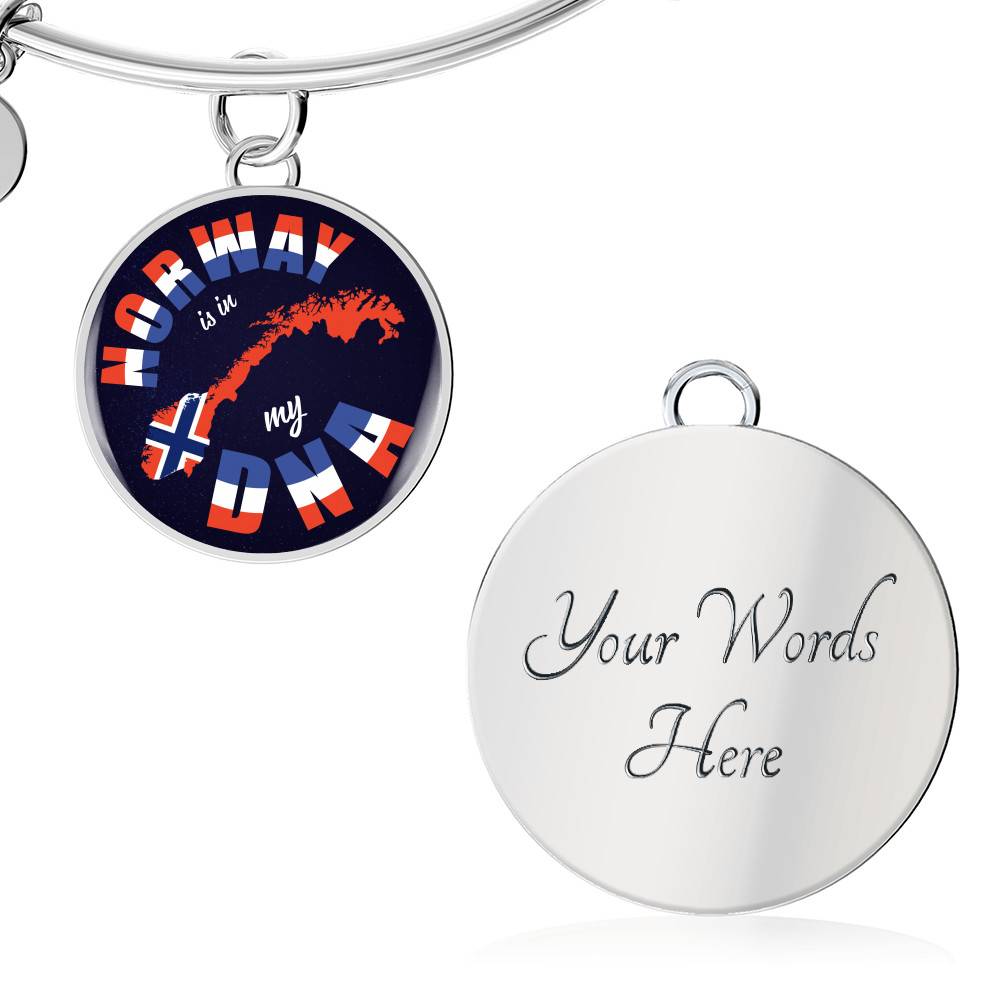 Norway Is In My DNA Luxury Circle Pendant Necklace - Bangle - Norway Lover Gifts Norway Is In My DNA Luxury Circle Pendant Necklace - Bangle - Norway Lover Gifts