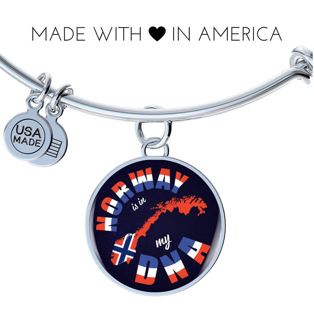 Norway Is In My DNA Luxury Circle Pendant Necklace - Bangle - Norway Lover Gifts Norway Is In My DNA Luxury Circle Pendant Necklace - Bangle - Norway Lover Gifts