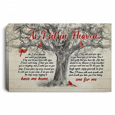 As I Sit In Heaven canvas, White, 0.75'' Framed Canvas