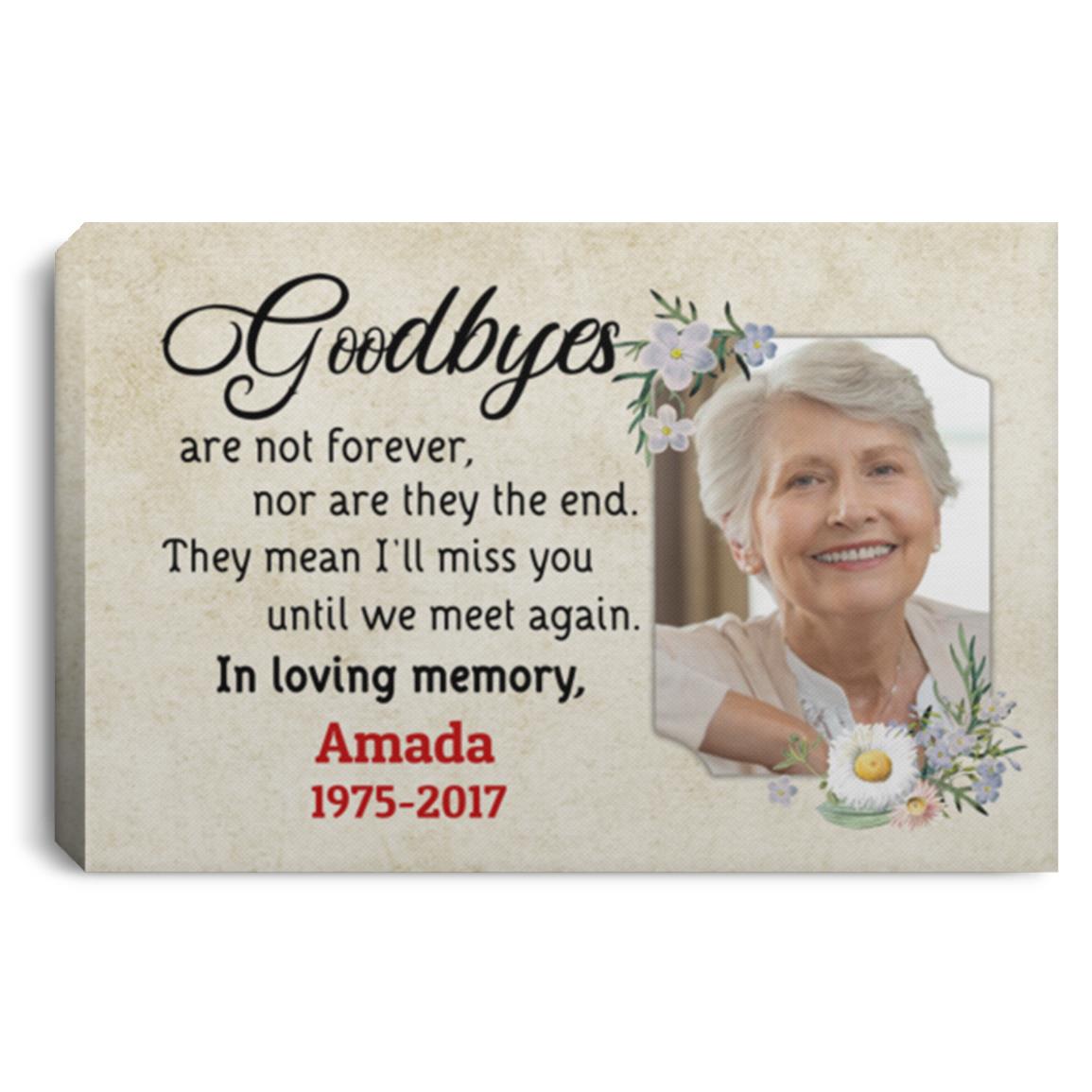 Custom Photo Goodbyes canvas, White, 0.75'' Framed Canvas