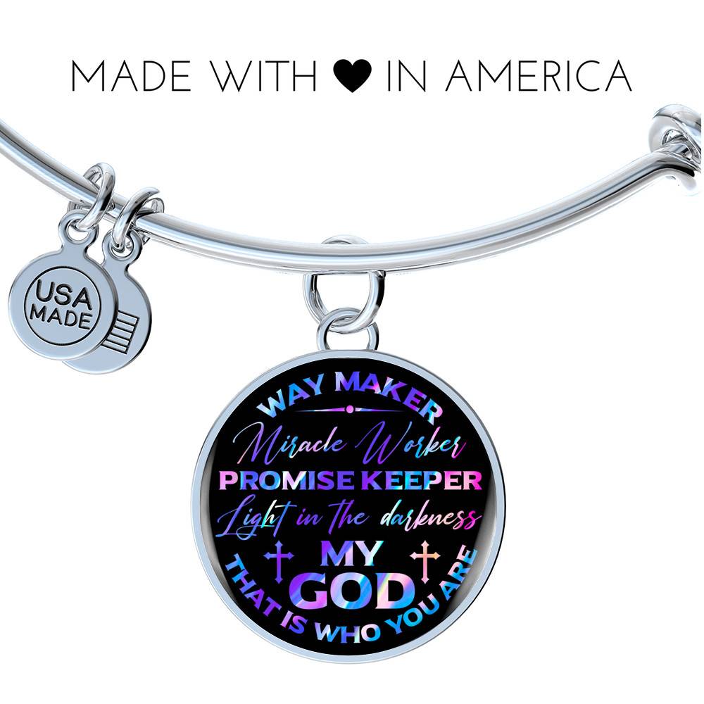 Way Maker Miracle Worker Promise Keeper Light in the Darkness My God That Is Who You Are Circle Pendant Necklace
