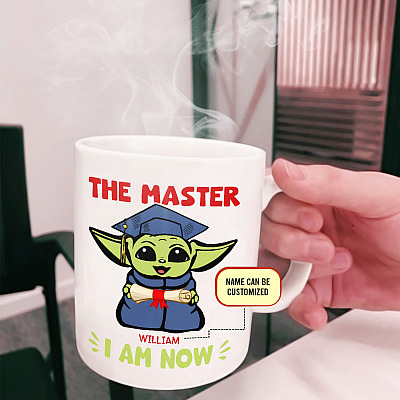 Alternative view of Personalized The Master I am Now Ceramic Coffee Mug - Beer Stein - Water Bottle - Color Changing Mug