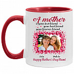 Personalized Photo Mug, White/Red, 11 oz. Accent Mug