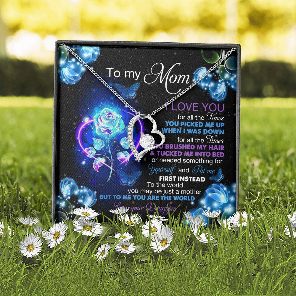 Daughter To My Mom I Love You For All The Times You Picked Me Up Forever Love Pendant Necklace