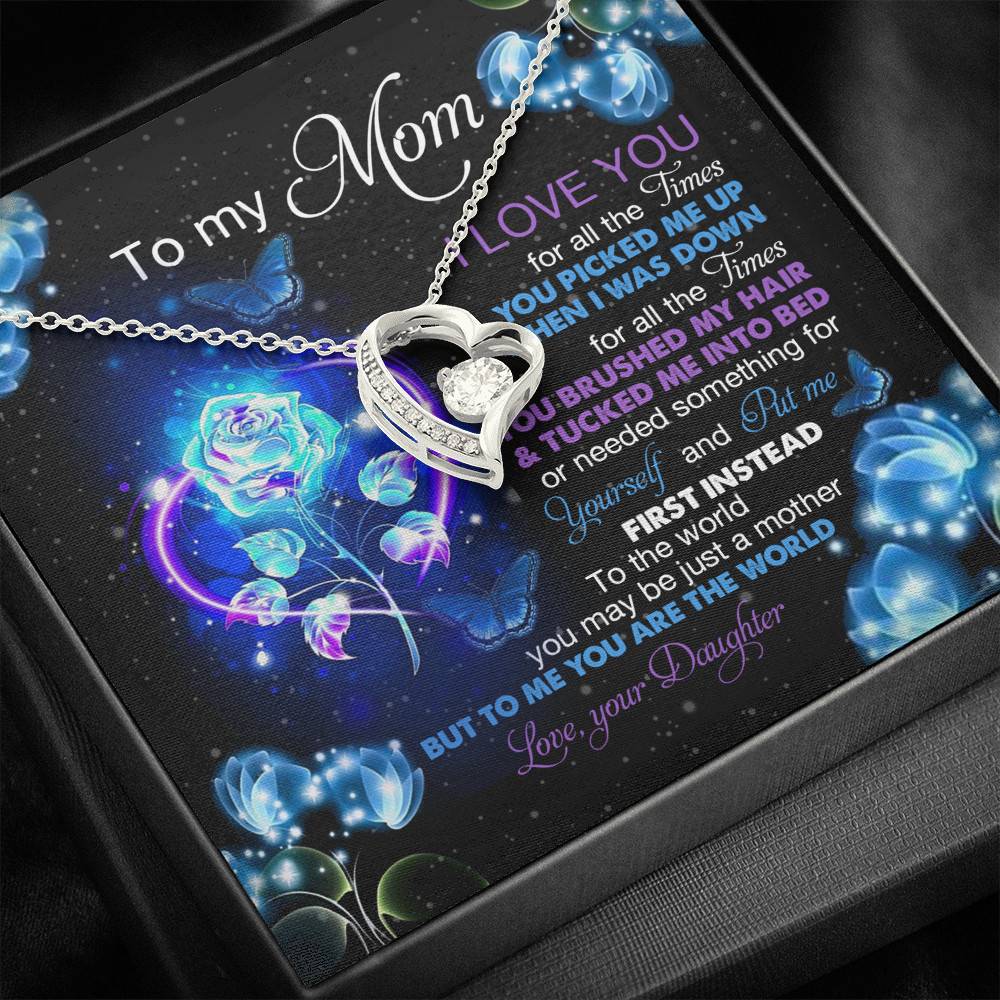 Daughter To My Mom I Love You For All The Times You Picked Me Up Forever Love Pendant Necklace
