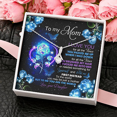 Daughter To My Mom I Love You For All The Times You Picked Me Up Alluring Beauty Necklace
