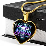 God Is Good All The Time Heart Pendant Necklace - Christian Jewelry Gift For Women God Is Good All The Time Heart Pendant Necklace - Christian Jewelry Gift For Women