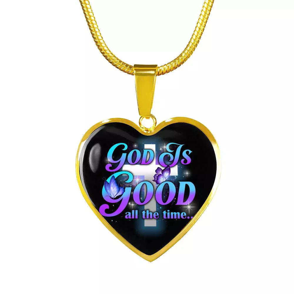 God Is Good All The Time Heart Pendant Necklace - Christian Jewelry Gift For Women God Is Good All The Time Heart Pendant Necklace - Christian Jewelry Gift For Women