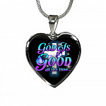 God Is Good All The Time Heart Pendant Necklace - Christian Jewelry Gift For Women God Is Good All The Time Heart Pendant Necklace - Christian Jewelry Gift For Women