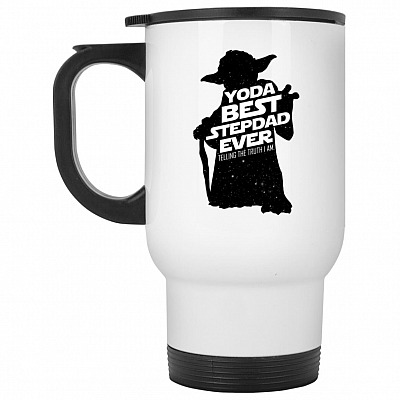 14 oz. White Travel Mug