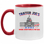 JOE ACCENT MUG, White/Red, 11 oz. Accent Mug