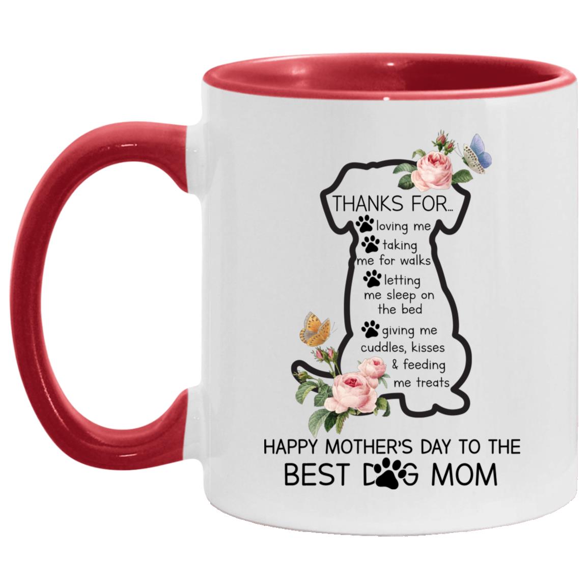 Thanks for accent mug, White/Red, 11 oz. Accent Mug