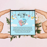 Personalized to An Amazing New Mom Interlocking Hearts Pendant Necklace