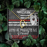 I Once Protected Him Now He Protects Me Proud Firefighter Mom American Flag Forever Love Pendant Necklace
