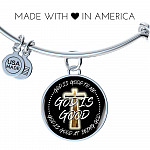 God is Good God Is Good To Me God Is Good At Being God Circle Pendant Necklace - Bangle