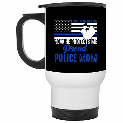 14 oz. White Travel Mug