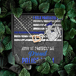 I Once Protected Him Now He Protects Me Proud Police Mom American Flag Interlocking Hearts Pendant Necklace