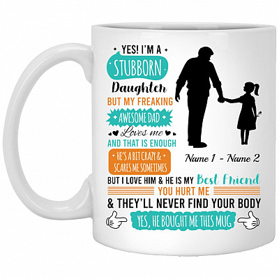 Personalized Father's Day mug, White, 11 oz. White Mug