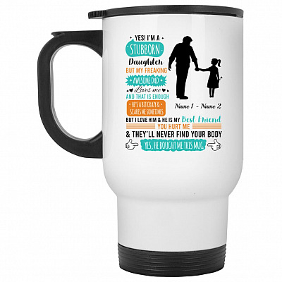 14 oz. White Travel Mug