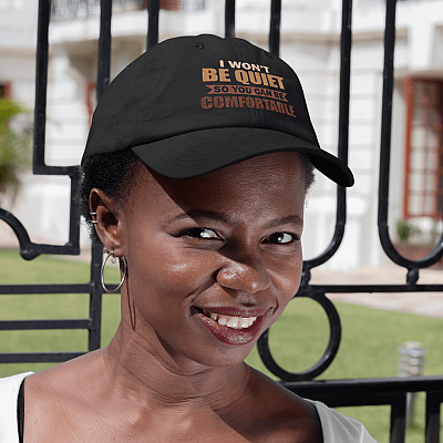 Alternative view of I Won't Be Quiet So You Can Comfortable Twill Cap - Trucker Hat - Black Lives Matter Snapback Hat