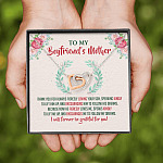 To My Boyfriend's Mother Thank You for Always Fiercely You Son Joined Interlocking Hearts Necklace