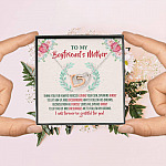 To My Boyfriend's Mother Thank You for Always Fiercely You Son Joined Interlocking Hearts Necklace