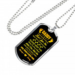 Footprint Daddy I May Just Be a Bump but I Love You More Than You'll Ever Know Dog Tag Pendant Necklace