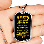 Footprint Daddy I May Just Be a Bump but I Love You More Than You'll Ever Know Dog Tag Pendant Necklace