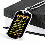 Footprint Daddy I May Just Be a Bump but I Love You More Than You'll Ever Know Dog Tag Pendant Necklace