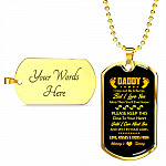 Footprint Daddy I May Just Be a Bump but I Love You More Than You'll Ever Know Dog Tag Pendant Necklace