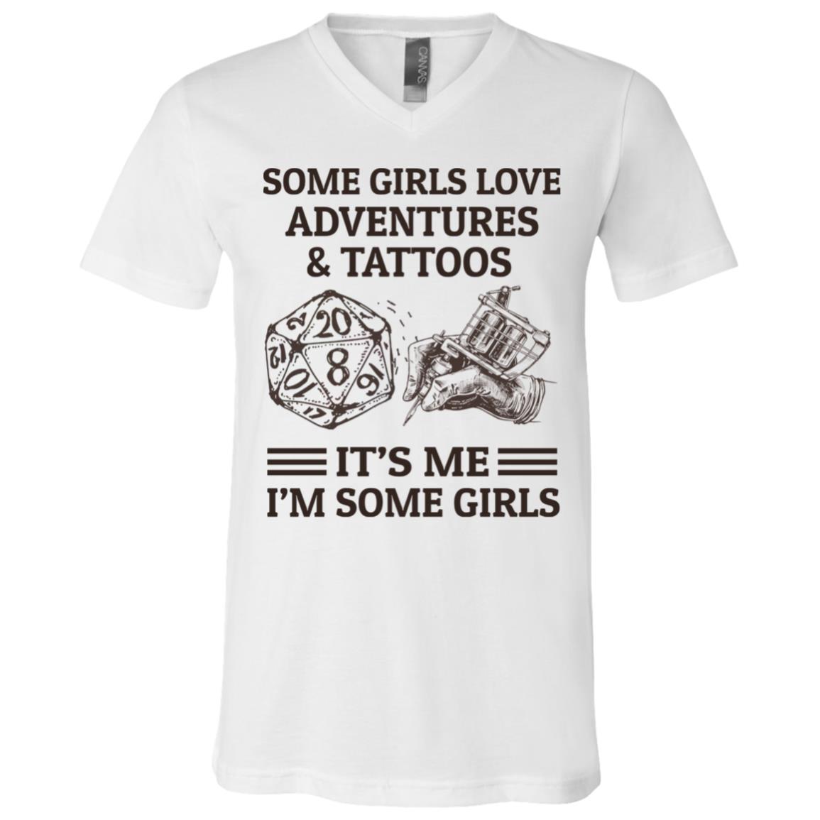 Some Girls Love Adventure, White, V-Neck T-Shirt
