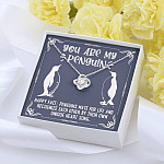 You Are My Penguin Love Knot Pendant Necklace - Penguin Gift Necklace - Anniversary Gift Necklace