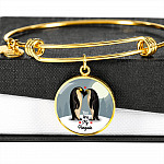 You Are My Penguin Circle Pendant Necklace - Penguin Gift Necklace - Anniversary Gift Necklace-Bangle