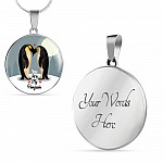 You Are My Penguin Circle Pendant Necklace - Penguin Gift Necklace - Anniversary Gift Necklace-Bangle