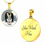 You Are My Penguin Circle Pendant Necklace - Penguin Gift Necklace - Anniversary Gift Necklace-Bangle