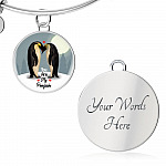 You Are My Penguin Circle Pendant Necklace - Penguin Gift Necklace - Anniversary Gift Necklace-Bangle