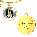You Are My Penguin Circle Pendant Necklace - Penguin Gift Necklace - Anniversary Gift Necklace-Bangle