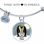 You Are My Penguin Circle Pendant Necklace - Penguin Gift Necklace - Anniversary Gift Necklace-Bangle