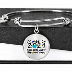 Class of 2021 the One with The Pandemic Friend Circle Pendant Necklace Graduation Gifts - Bangle