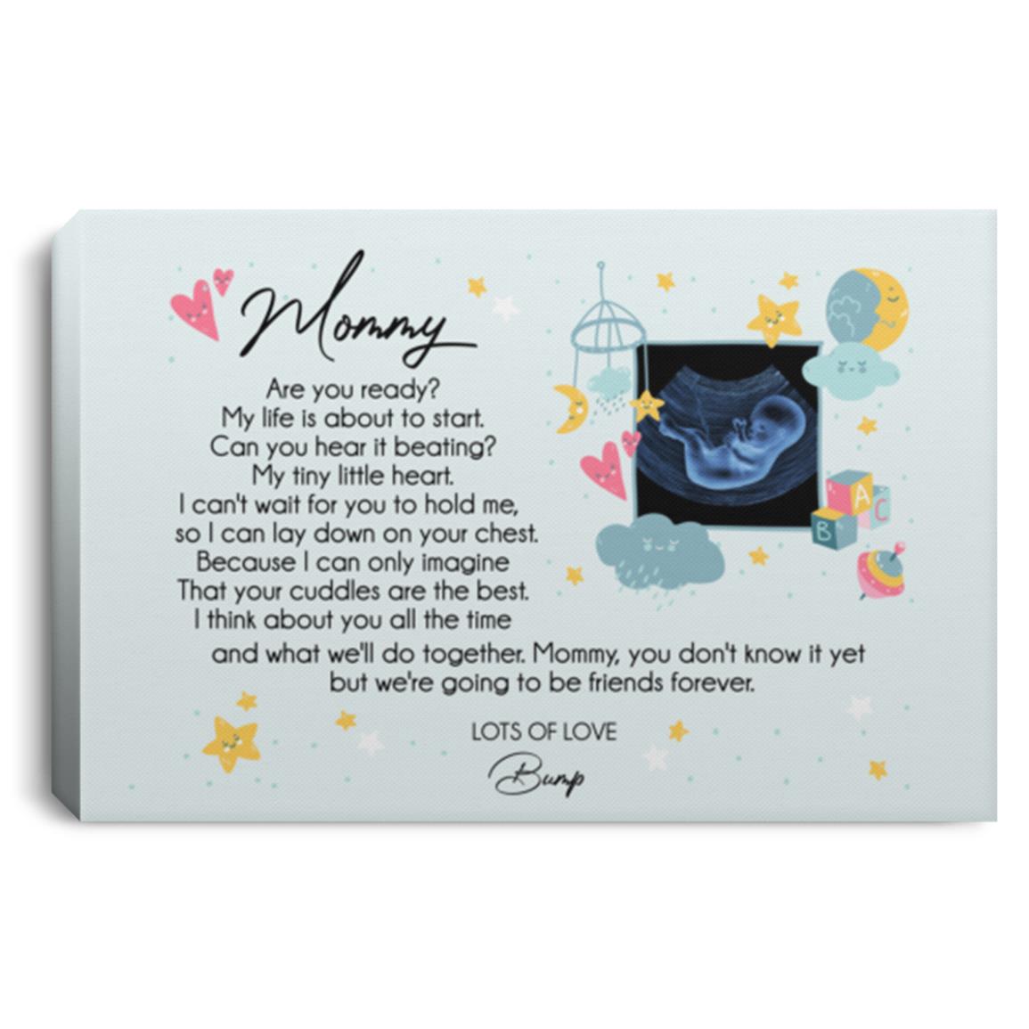 Custom Photo Mommy Are You, White, 0.75'' Framed Canvas