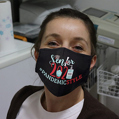 Alternative view of Senior 2021 Pandemic Style Washable Reusable Custom - Printed Cloth Face Mask Cover