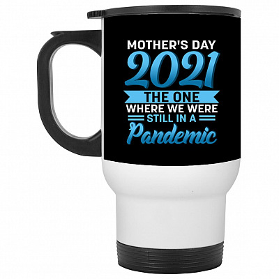 14 oz. White Travel Mug