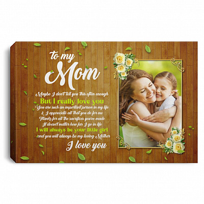 Custom Photo I Will Always Be, White, 0.75'' Framed Canvas