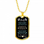 Daddy From Baby Bump Can You Feel Me I Am Wriggle And Kick Dog Tag Pendant Necklace - First Time Dad Gift - Dog Tag (Gold Plated)